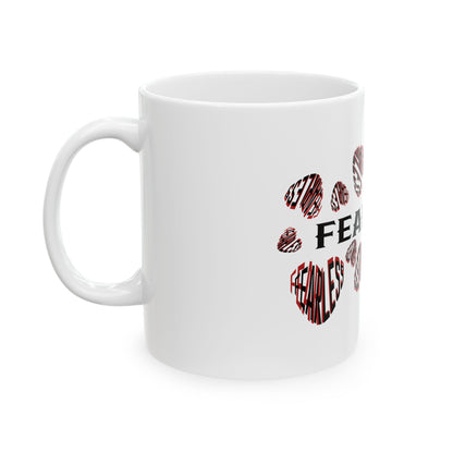 Fearless Ceramic Mug, Motivational Coffee Cup, Empowering Gift, Office Mug,